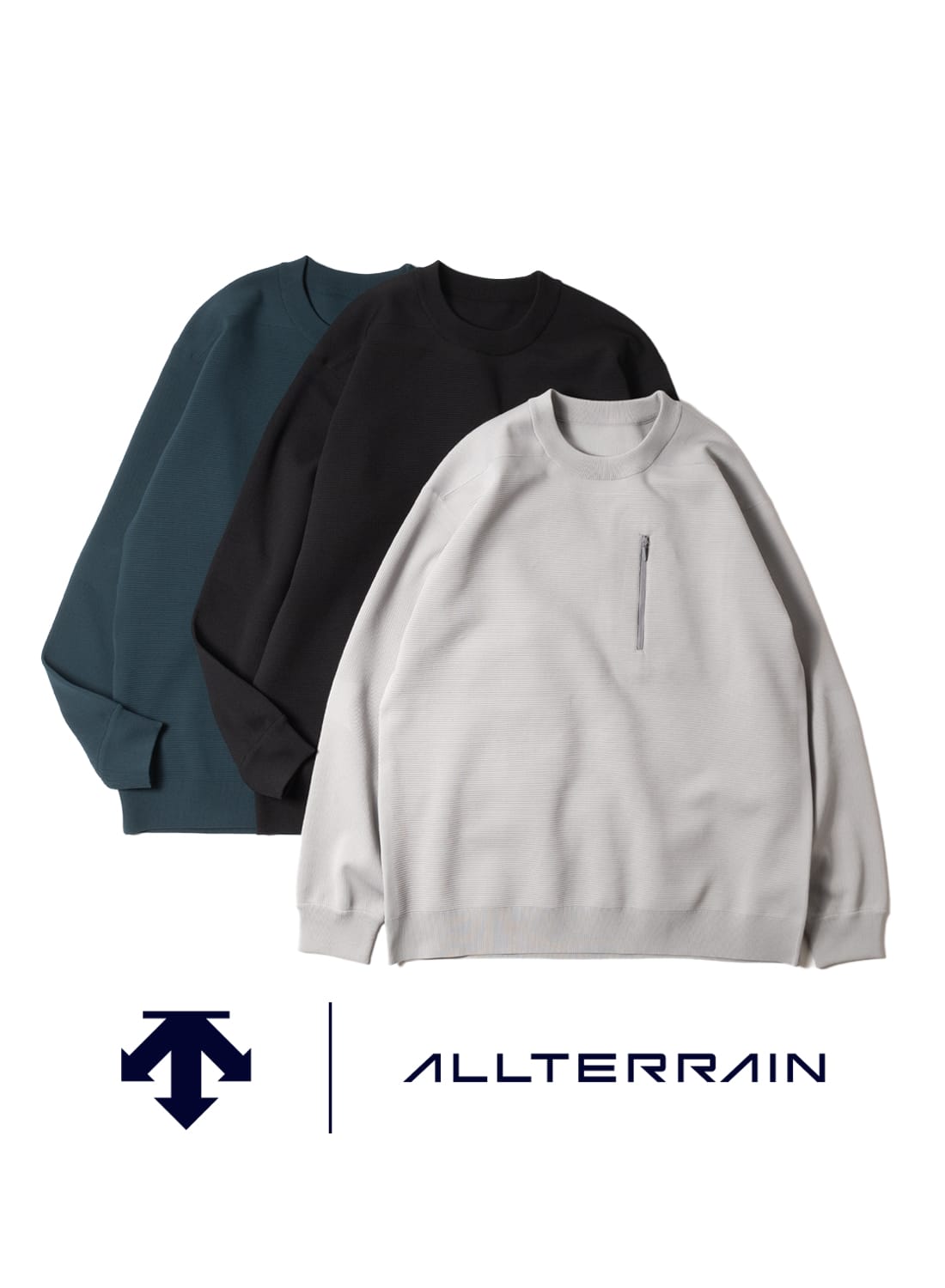 DESCENT ALLTERRAIN(デサント オルテライン)FKT STRIPED CREW 
