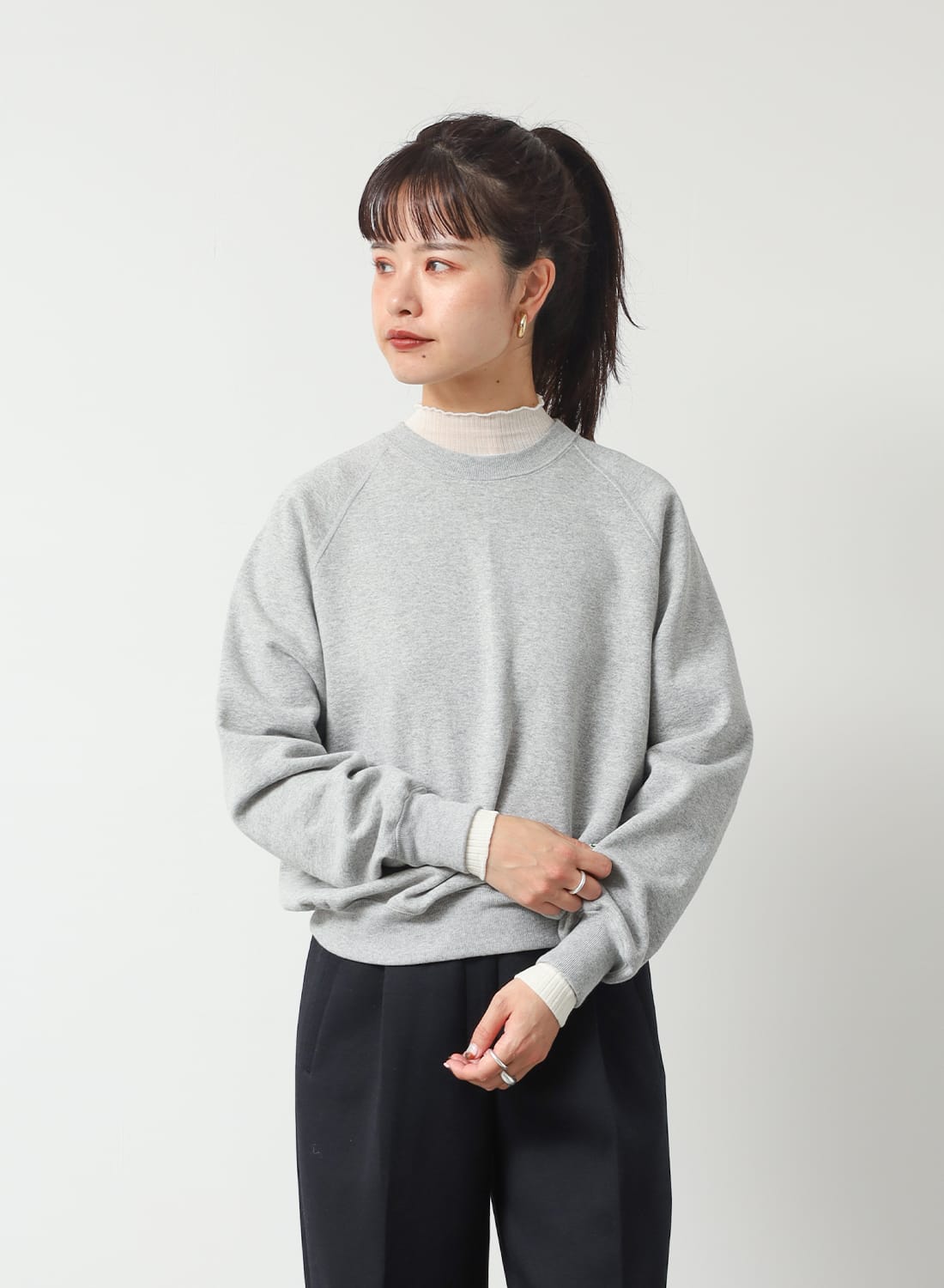 新品　GICIPI ジチピ  ウールシルク ニット イタリア製　クルーネック gicipi(ジチピ)/Aglio(アーリオ)/トップス ウールシルク ハイネック