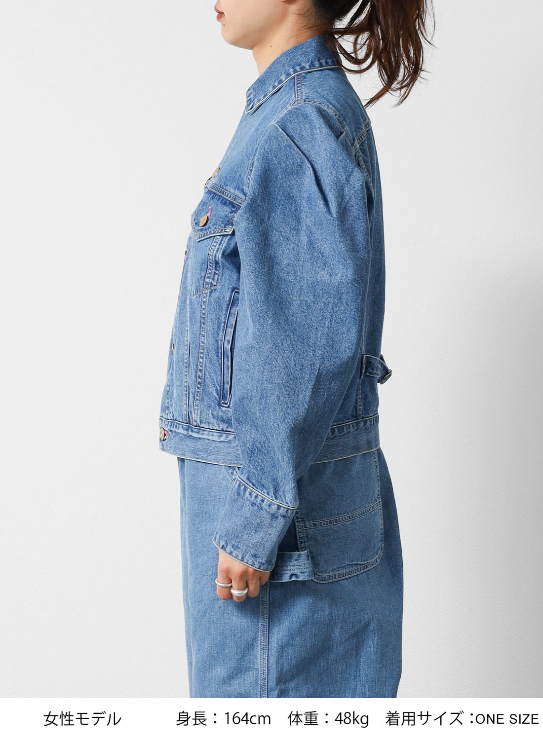 HOLIDAY（ホリデイ）PUFF SLEEVE DENIM JACKET(PINK STITCH