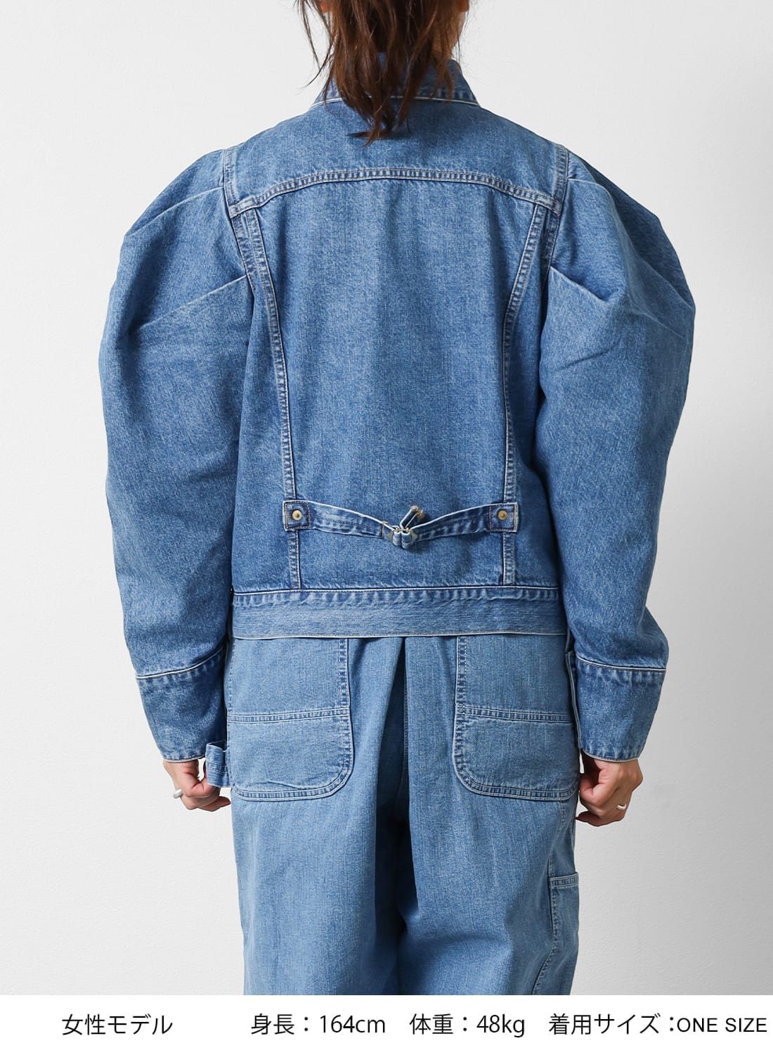 HOLIDAY（ホリデイ）PUFF SLEEVE DENIM JACKET(PINK STITCH