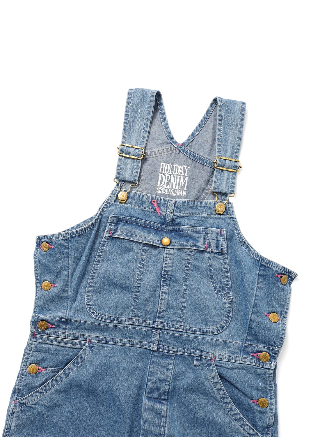 HOLIDAY（ホリデイ）BIG DENIM OVER-ALL(PINK STITCH)（ビッグデニム