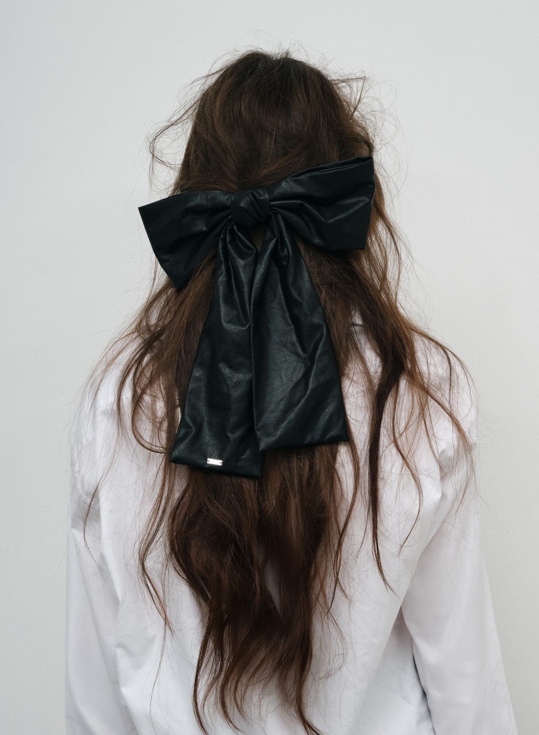 heyep(ヘイップ)/Faux Leather Large Bow Barette(フェイク レザー