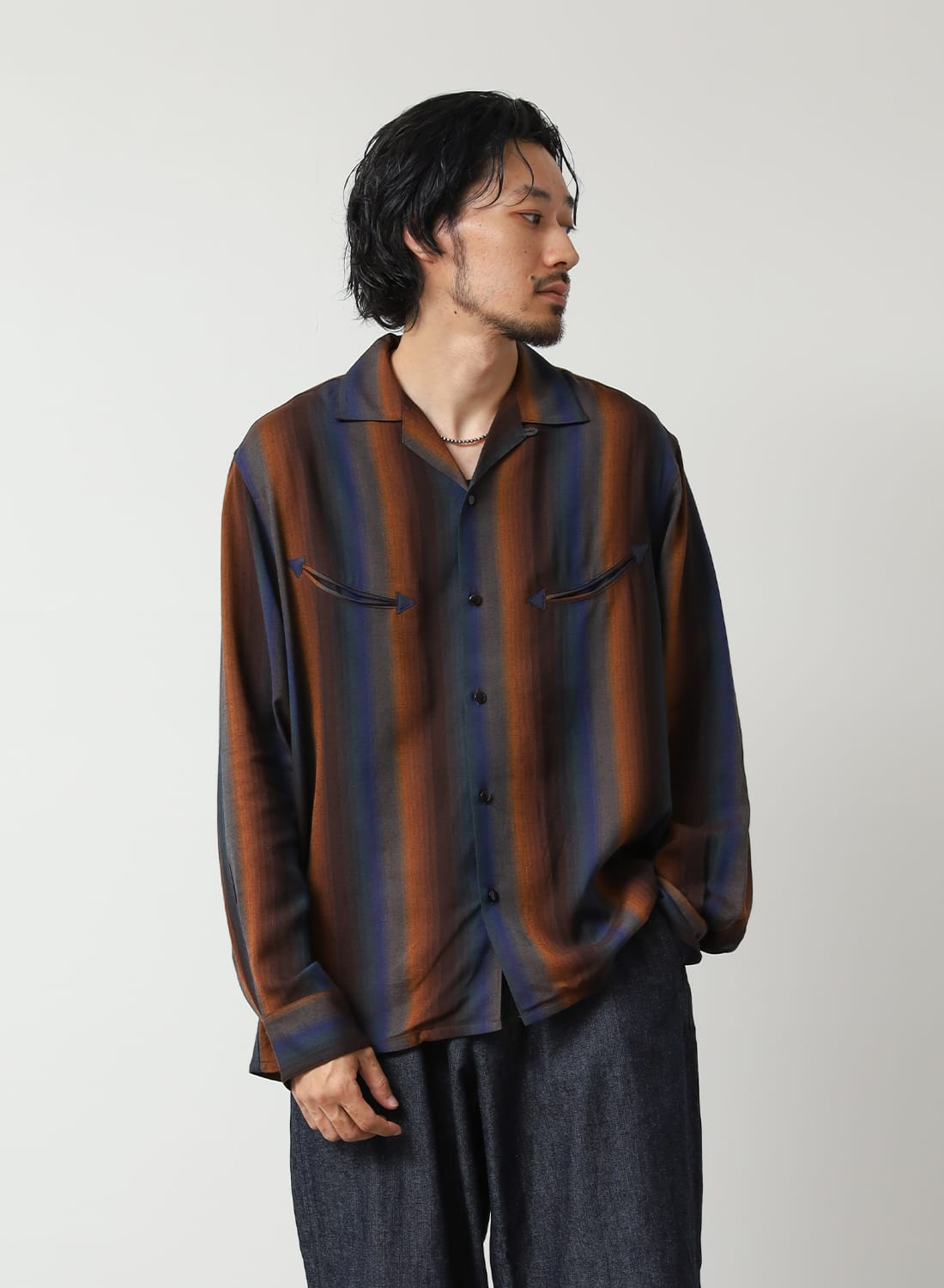 SEVEN BY SEVEN（セブンバイセブン）SMILE POCKET OPEN COLLAR SHIRTS