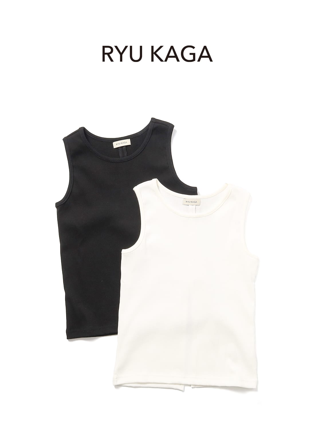 RYU KAGA(リュウ カガ)/Back slit tank-top(バック スリット タンク
