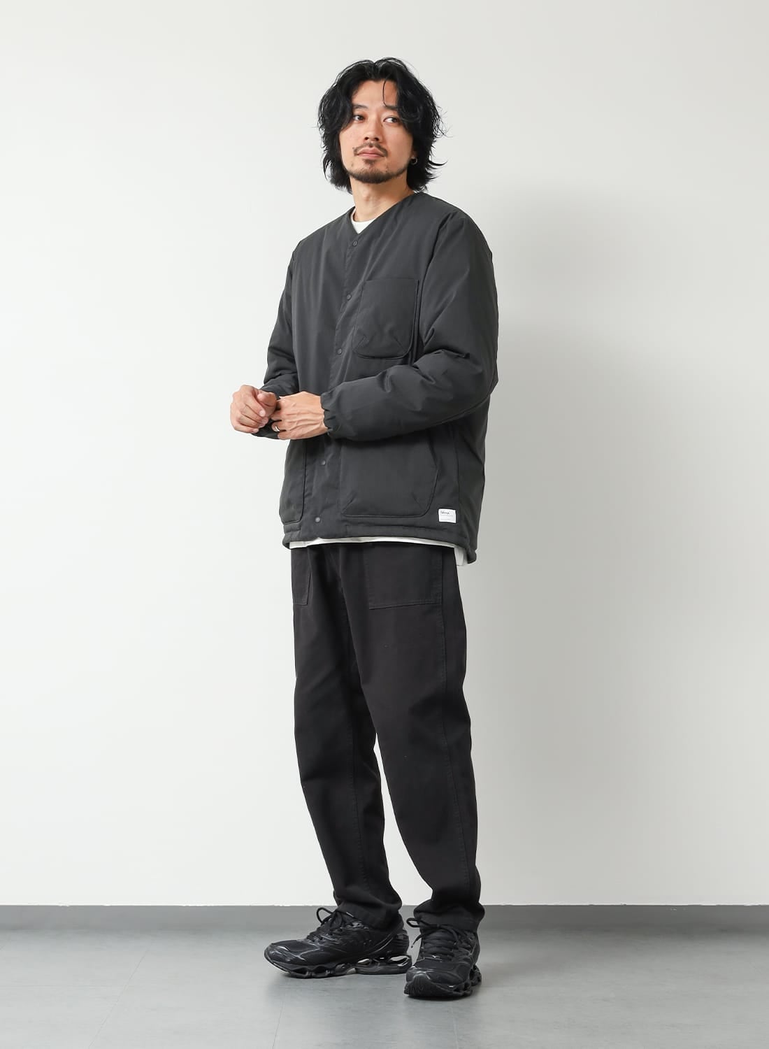 ナンガ ダウンカーディガン インナーダウン アウトドア ブラック S HINOC RIPSTOP INNER DOWN CARDIGAN|ヒノックリップストップインナー