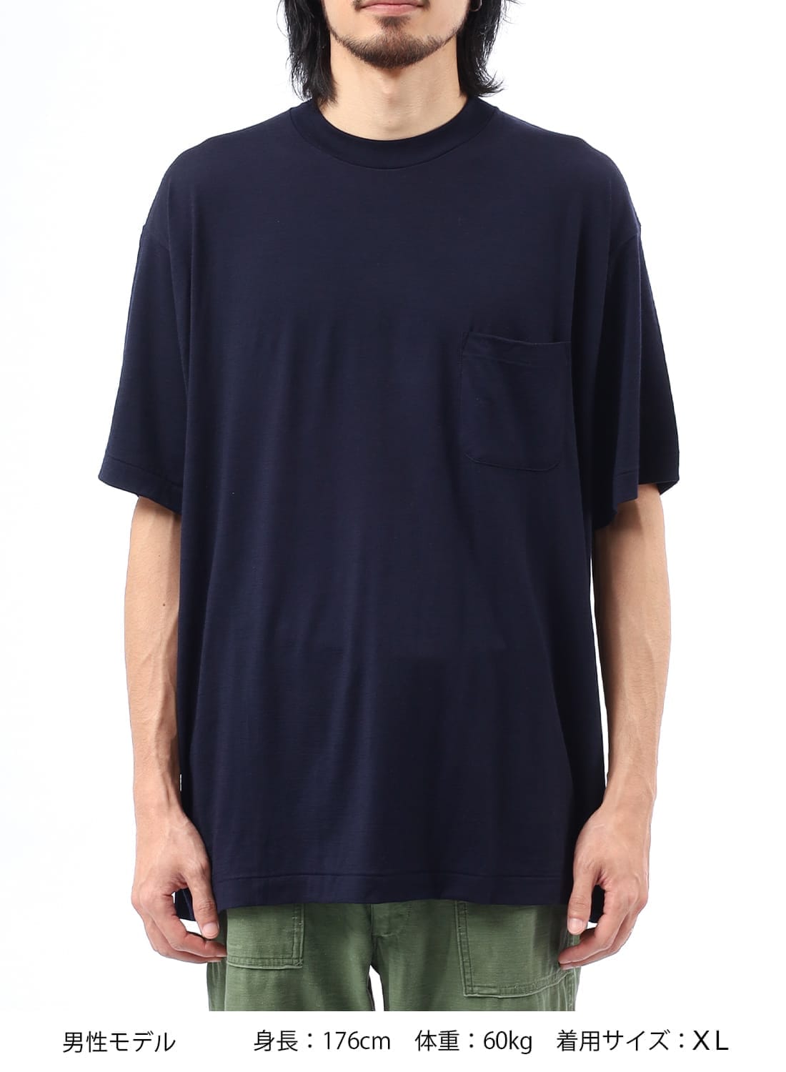 Ameriyas（アメリヤス）メリノウール100% クルーネック半袖Tシャツ