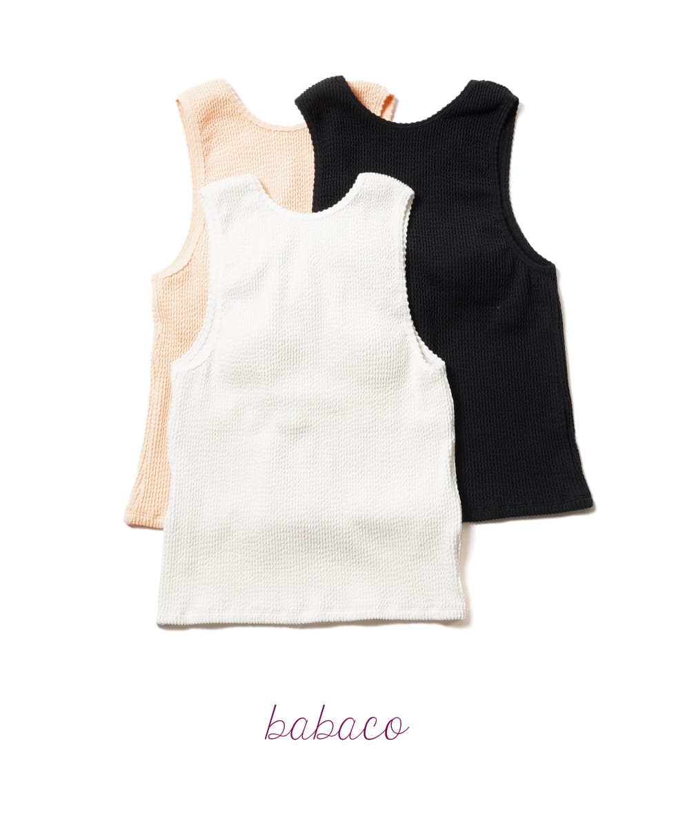 babaco ババコ Shrink Rib Knit Tank シュリンク リブ ニット タンク 