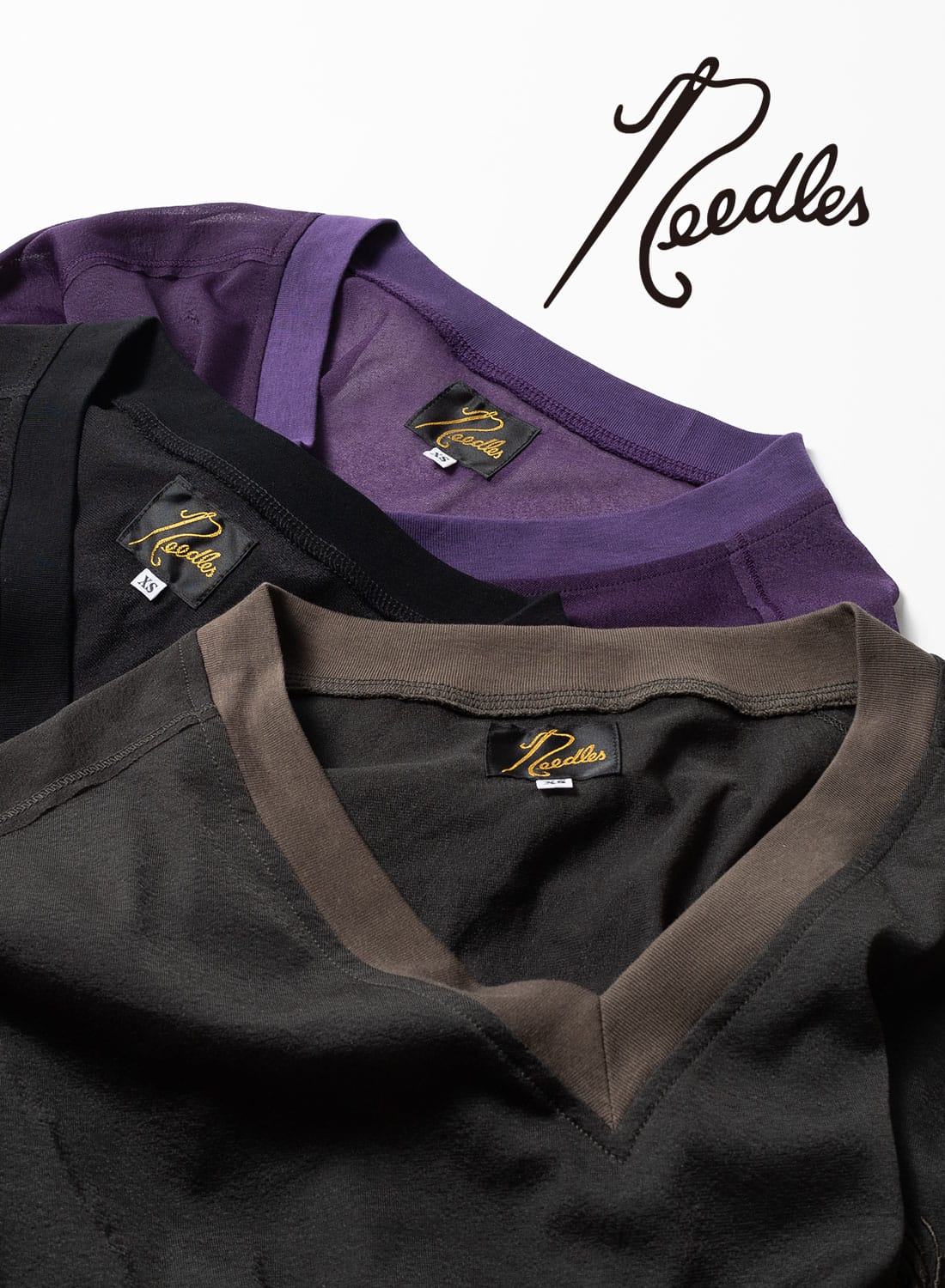 NEEDLES(ニードルズ)/L/S V Neck Tee-Poly Tricot Chiffon(ロング