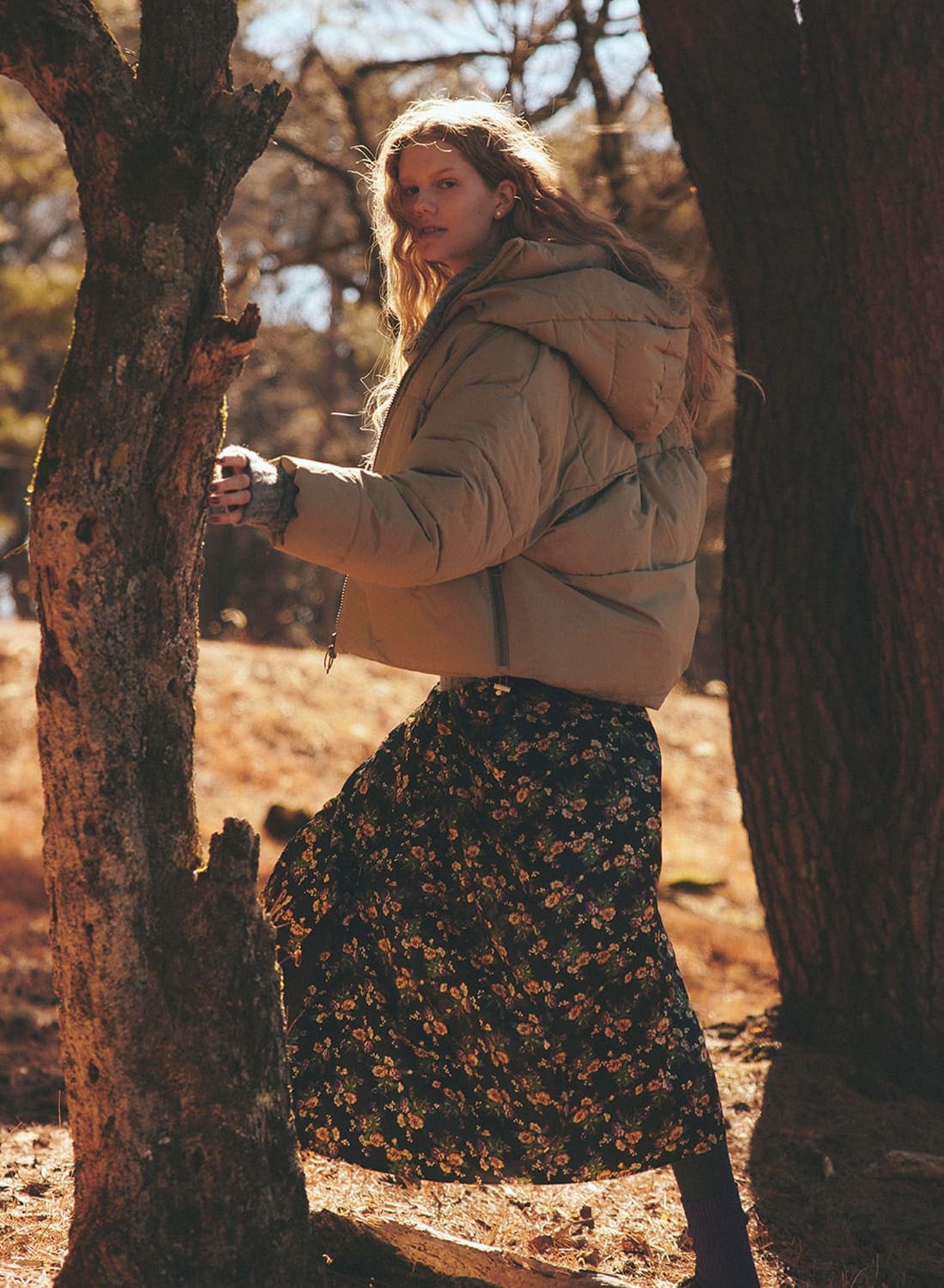 Shinzone(シンゾーン)/FLOWER BOUQUET PRINTTED SATIN SKIRT(フラワー