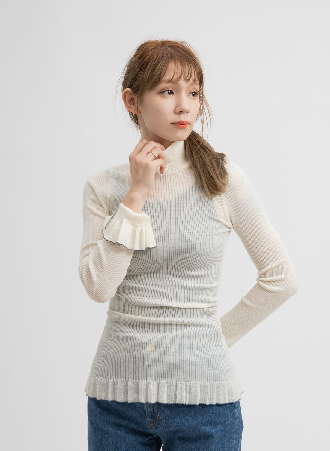 babaco(ババコ)/Fine Wool Ribbed Turtle-neck(ファイン ウール リブ 