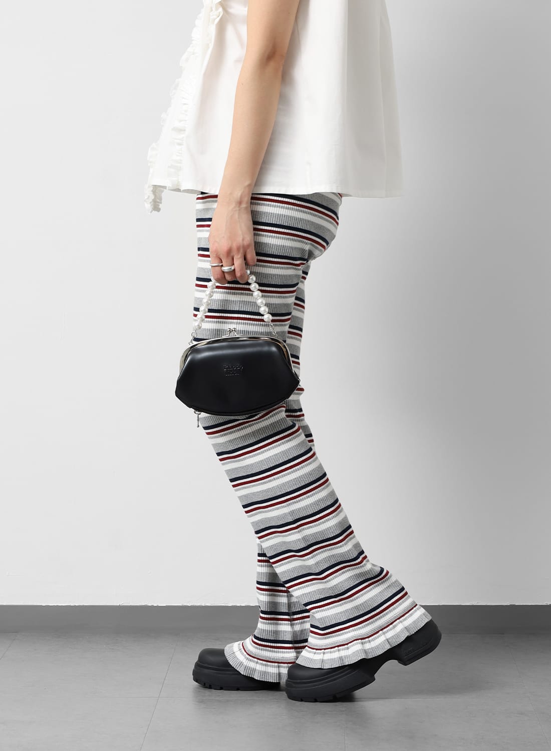 Rhodolirion(ロドリリオン)/Frill Pant - Random Stripe(フリルパンツ