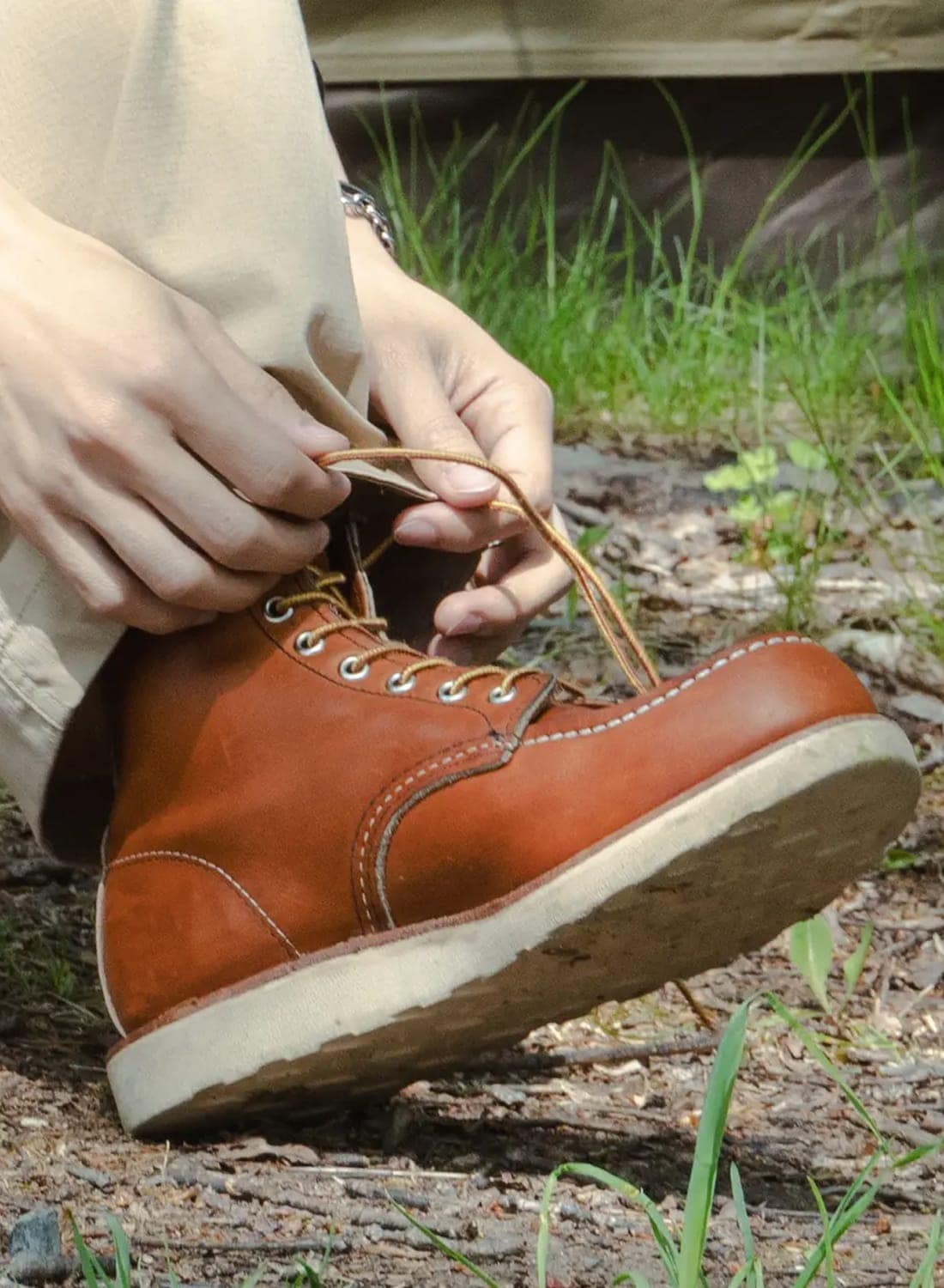 お*ち様 【美品】REDWING レッドウィング　ブラウン ワークブーツ 875 レッドウィング RED WING RED WING 875 Classic Work 6 Moc-toeレッド