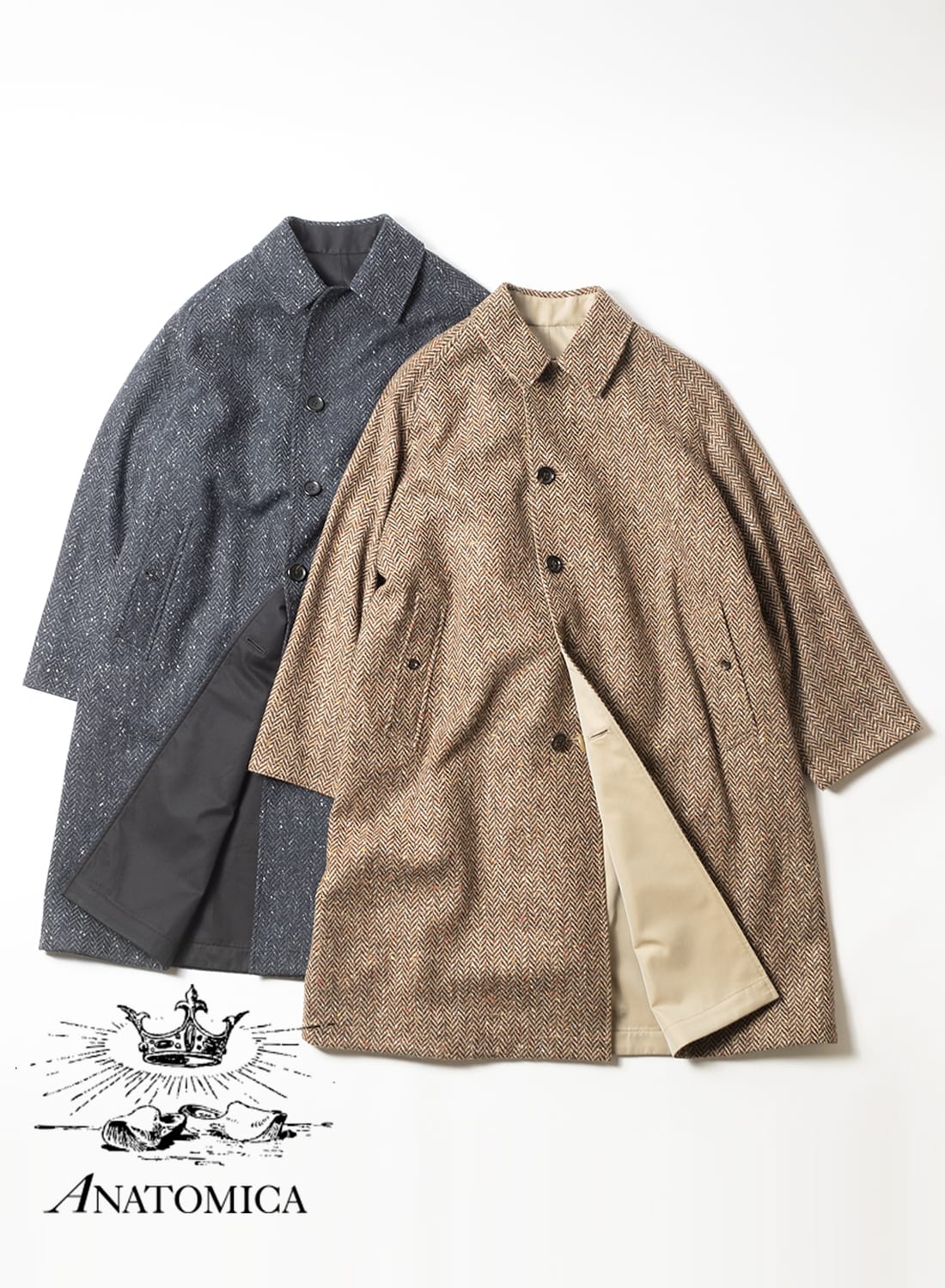 アナトミカ　希少サイズ52 リバーシブルステンカラーコート アナトミカ希少サイズ52 リバーシブルステンカラーコート