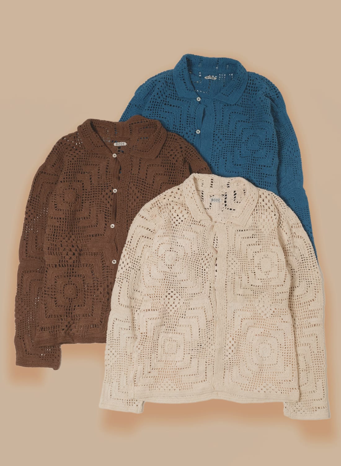 BODE(ボーディ)/OVERDYE CROCHET SHIRT(オーバーダイ クロシェ シャツ 