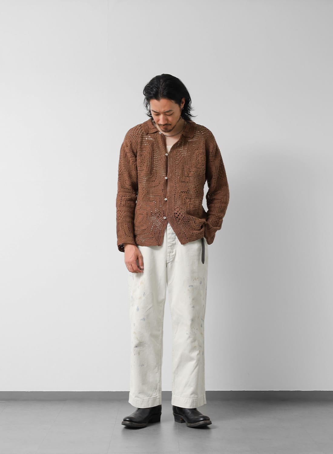 BODE(ボーディ)/OVERDYE CROCHET SHIRT(オーバーダイ クロシェ シャツ