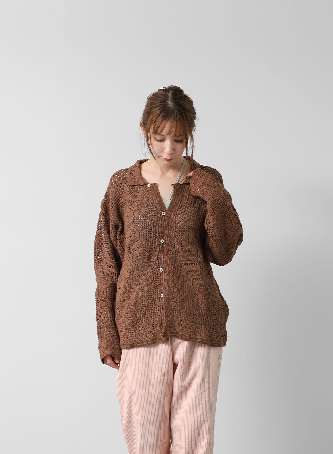 BODE(ボーディ)/OVERDYE CROCHET SHIRT(オーバーダイ クロシェ シャツ 