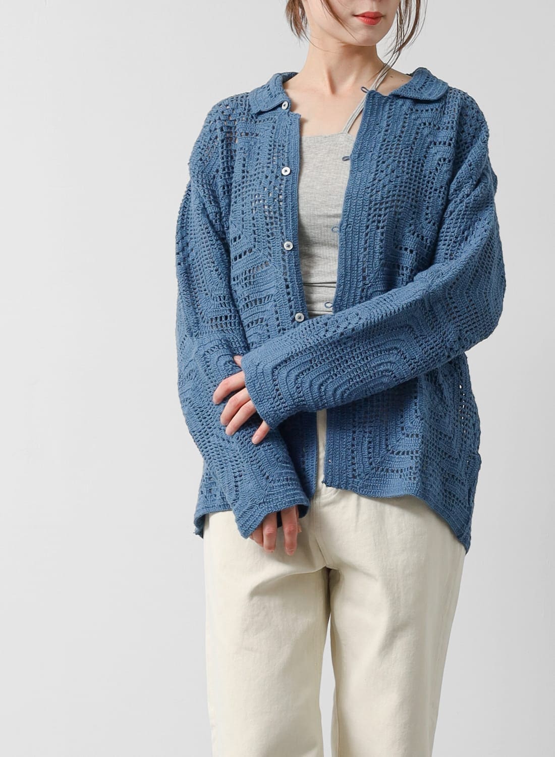 BODE(ボーディ)/OVERDYE CROCHET SHIRT(オーバーダイ クロシェ シャツ