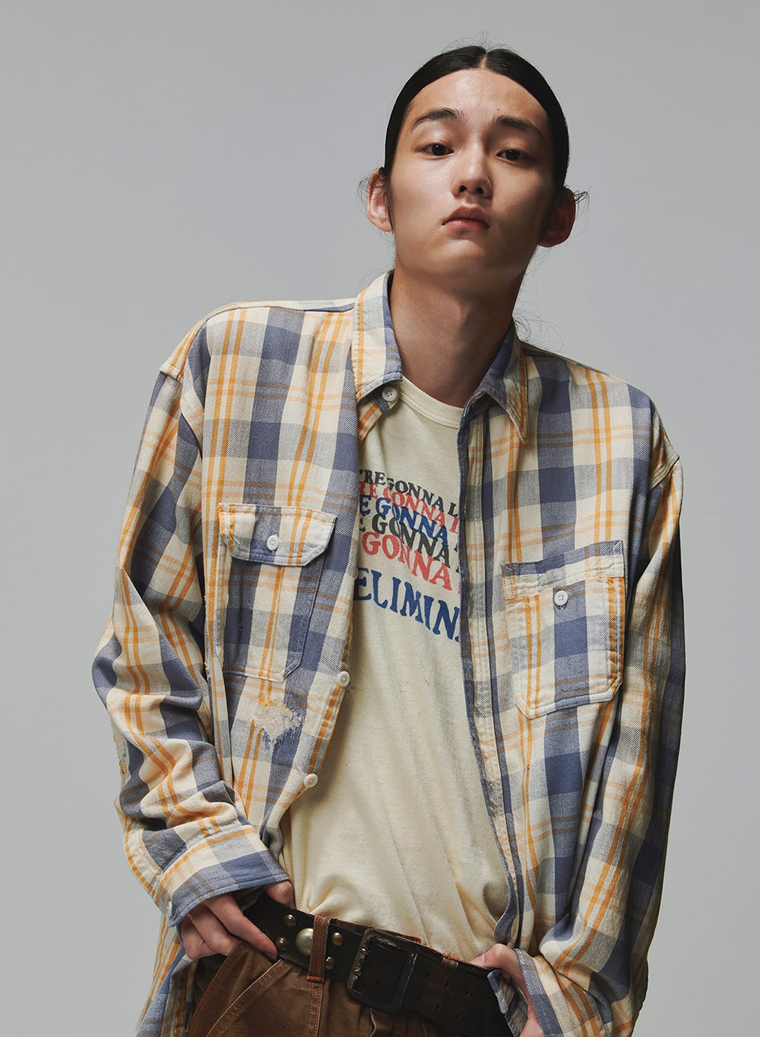 BOWWOW（バウワウ）UNIQUE POCKET CHECKED FLANNEL SHIRT（ユニーク