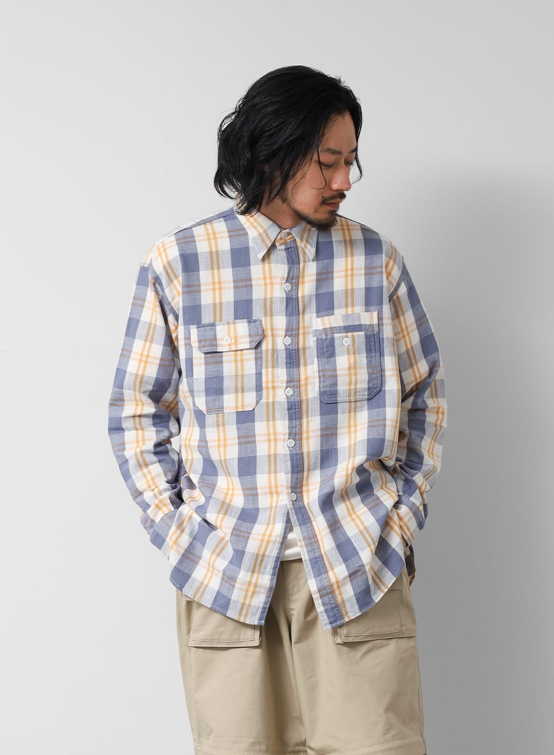 UNIQUE POCKET CHECKED FLANNEL SHIRT|ユニークポケット チェック