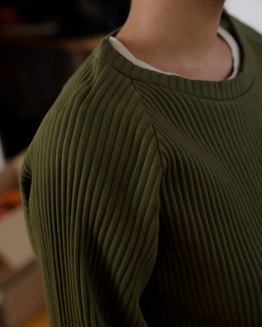 ベースレンジ Baserange BASIC SWEAT TEE-FLEECE RIB ベーシック