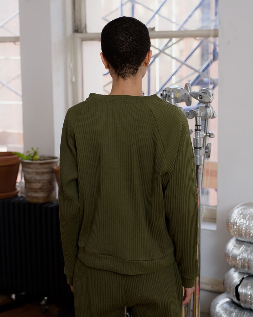 ベースレンジ Baserange BASIC SWEAT TEE-FLEECE RIB ベーシック