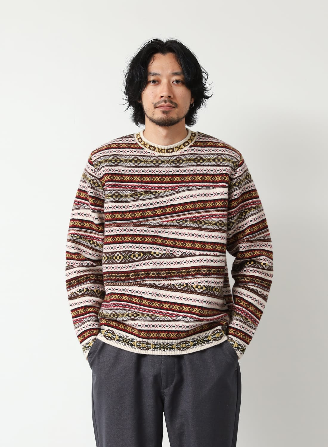 COOHEM（コーヘン）CRAZY FAIR ISLE KNIT P/O（クレイジー フェア