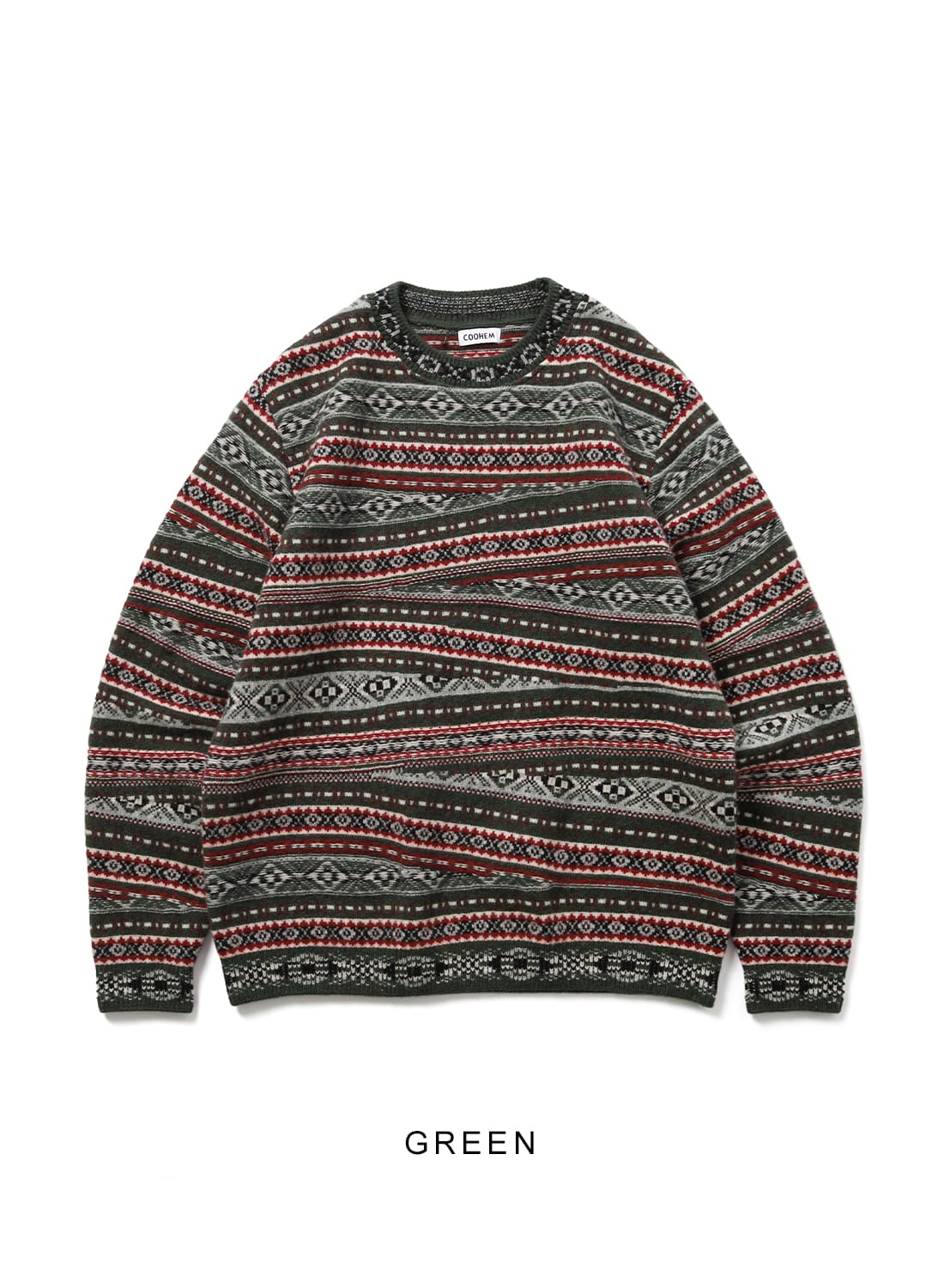 COOHEM（コーヘン）CRAZY FAIR ISLE KNIT P/O（クレイジー フェア