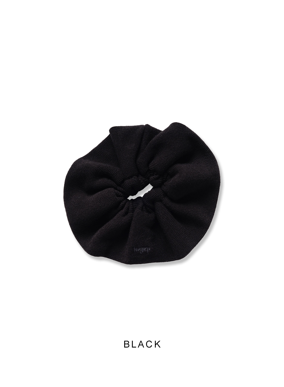 ブラックニット帽とヘアアクセサリーセット heyep heyep(ヘイップ)/Knit Scrunchie(ニットロゴシュシュ)/ロゴ入り Logo 帽子