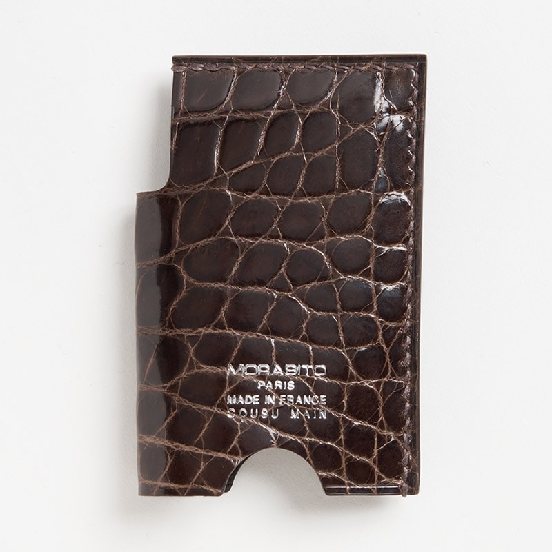 クロコダイル ミンティアケース クロコダイル DARK BROWN