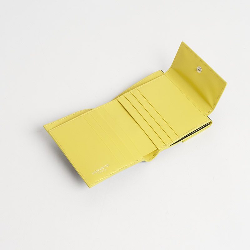 Blason Small Wallet ブラゾン ２つ折り財布（フラップ付）スムースカーフ ブルー・ニュイ