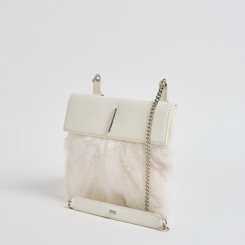 Vendome Bis Pochette ヴァンドームビス・ポシェット ミンク×カーフ アイボリー