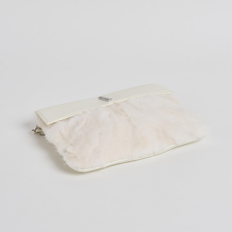 Vendome Bis Pochette ヴァンドームビス・ポシェット ミンク×カーフ アイボリー