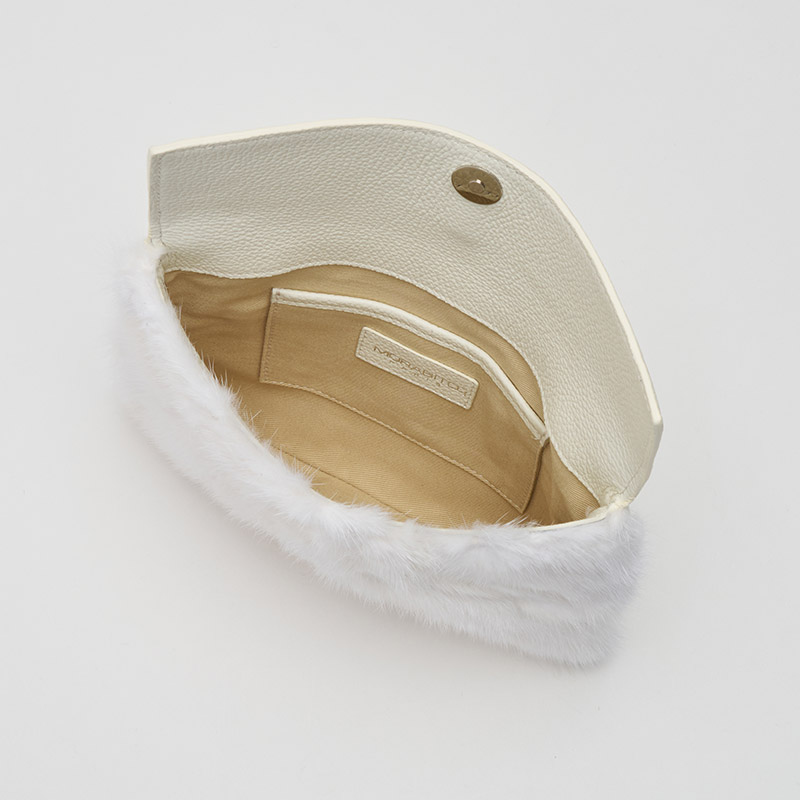 Vendome Bis Pochette ヴァンドームビス・ポシェット ミンク×カーフ アイボリー