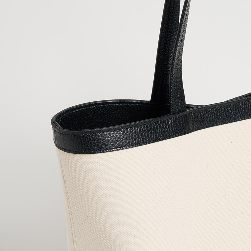 Canvas Tote キャンバストートS キャンバス×カーフ ホワイト