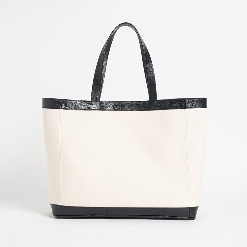 Canvas Tote キャンバストートL キャンバス×カーフ ホワイト