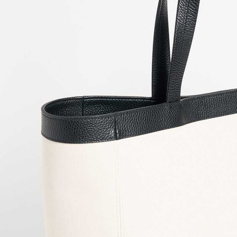 Canvas Tote キャンバストートL キャンバス×カーフ ホワイト