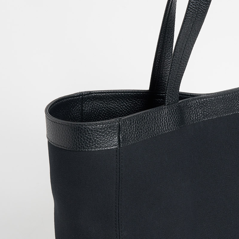 Canvas Tote キャンバストートL キャンバス×カーフ ブラック