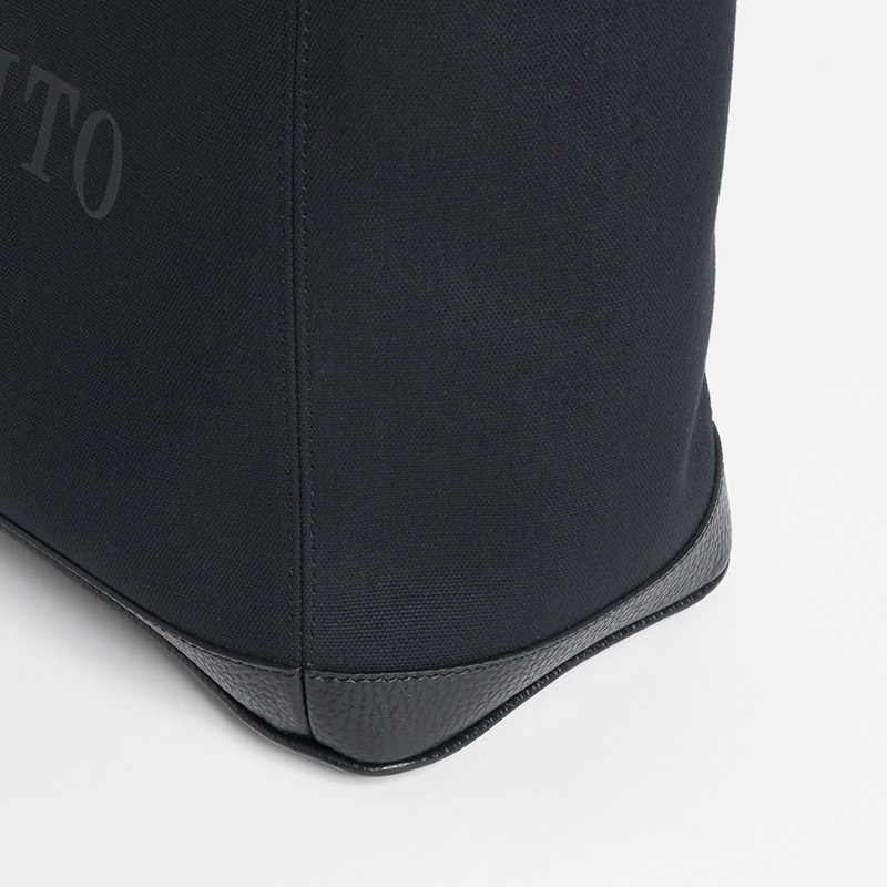 Canvas Tote キャンバストートL キャンバス×カーフ ブラック
