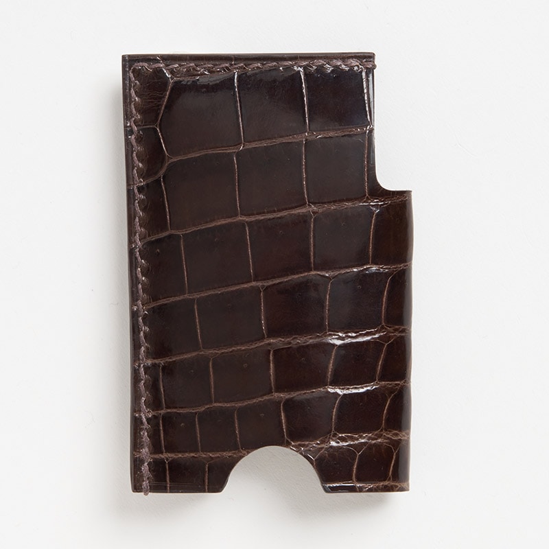 クロコダイル ミンティアケース クロコダイル DARK BROWN