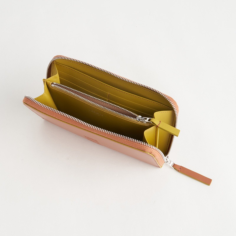 Blason Long Zip Wallet ブラゾン 長財布（ZIP) スムースカーフ ノワゼット