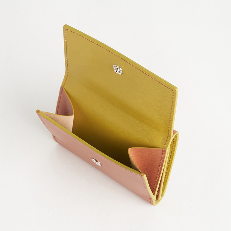 Blason Mini Wallet ブラゾン 3つ折りミニ財布(小銭入れ付) スムースカーフ ノワゼット