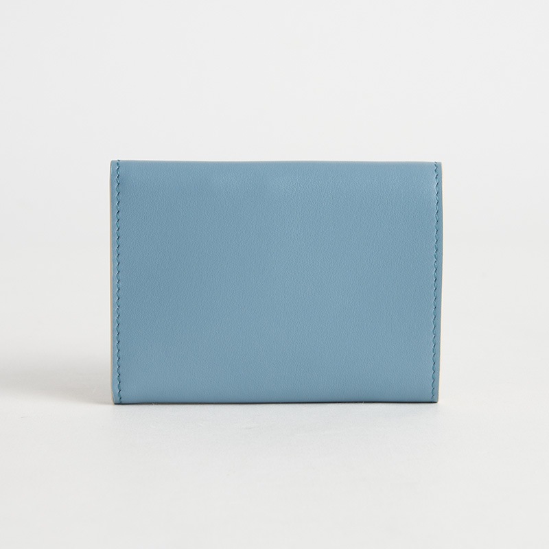 Blason Mini Wallet ブラゾン 3つ折りミニ財布(小銭入れ付) スムースカーフ ターコイズ