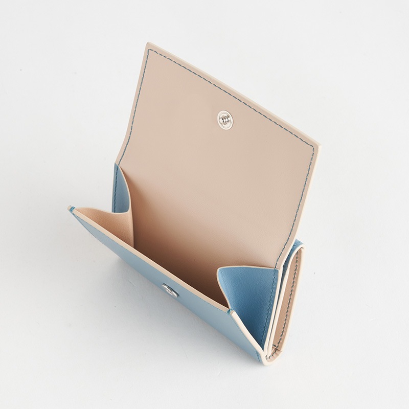 Blason Mini Wallet ブラゾン 3つ折りミニ財布(小銭入れ付) スムースカーフ ターコイズ