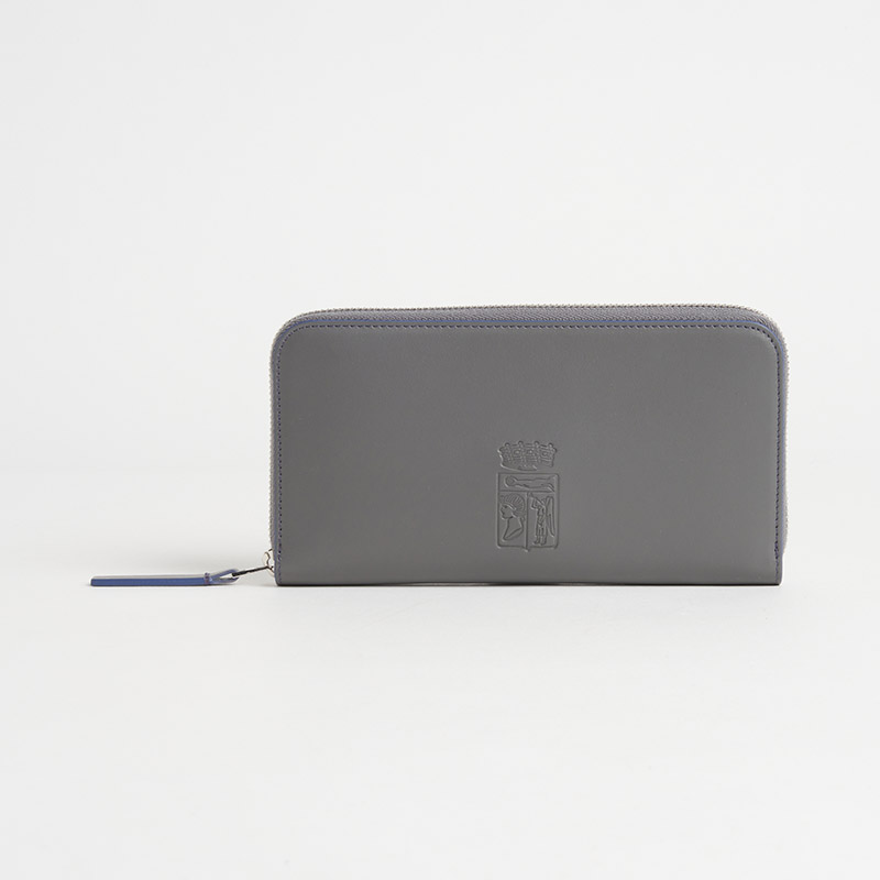 Blason Long Zip Wallet ブラゾン 長財布（ZIP) スムースカーフ グリ