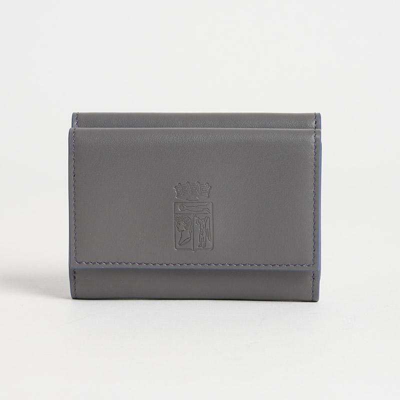 Blason Mini Wallet ブラゾン ３つ折りミニ財布（小銭入れ付）スムースカーフ グリ