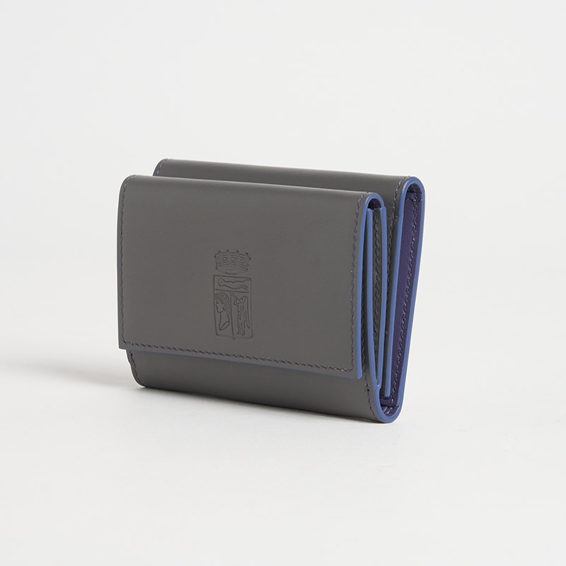 Blason Mini Wallet ブラゾン ３つ折りミニ財布（小銭入れ付）スムースカーフ グリ