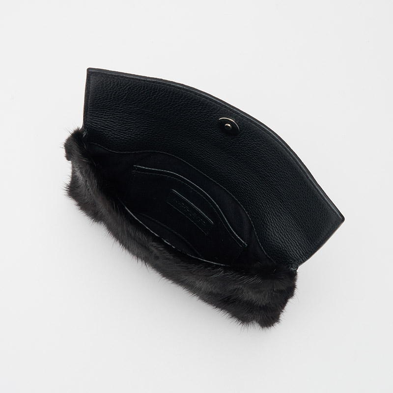 Vendome Bis Pochette ヴァンドームビス・ポシェット ミンク×カーフ ブラック