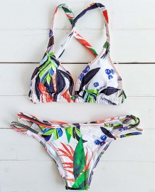 ホワイトボタニカルホルターネック水着  Morena Rosa