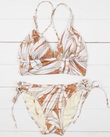 アートボタニカル レーサーバック編み上げハーフトップ水着【LAULEA