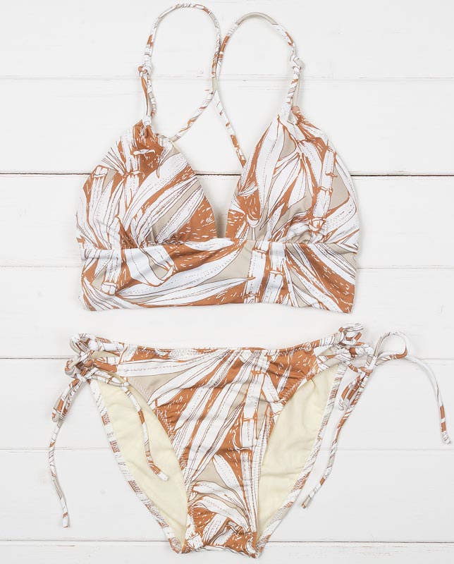 アートボタニカル レーサーバック編み上げハーフトップ水着【LAULEA】